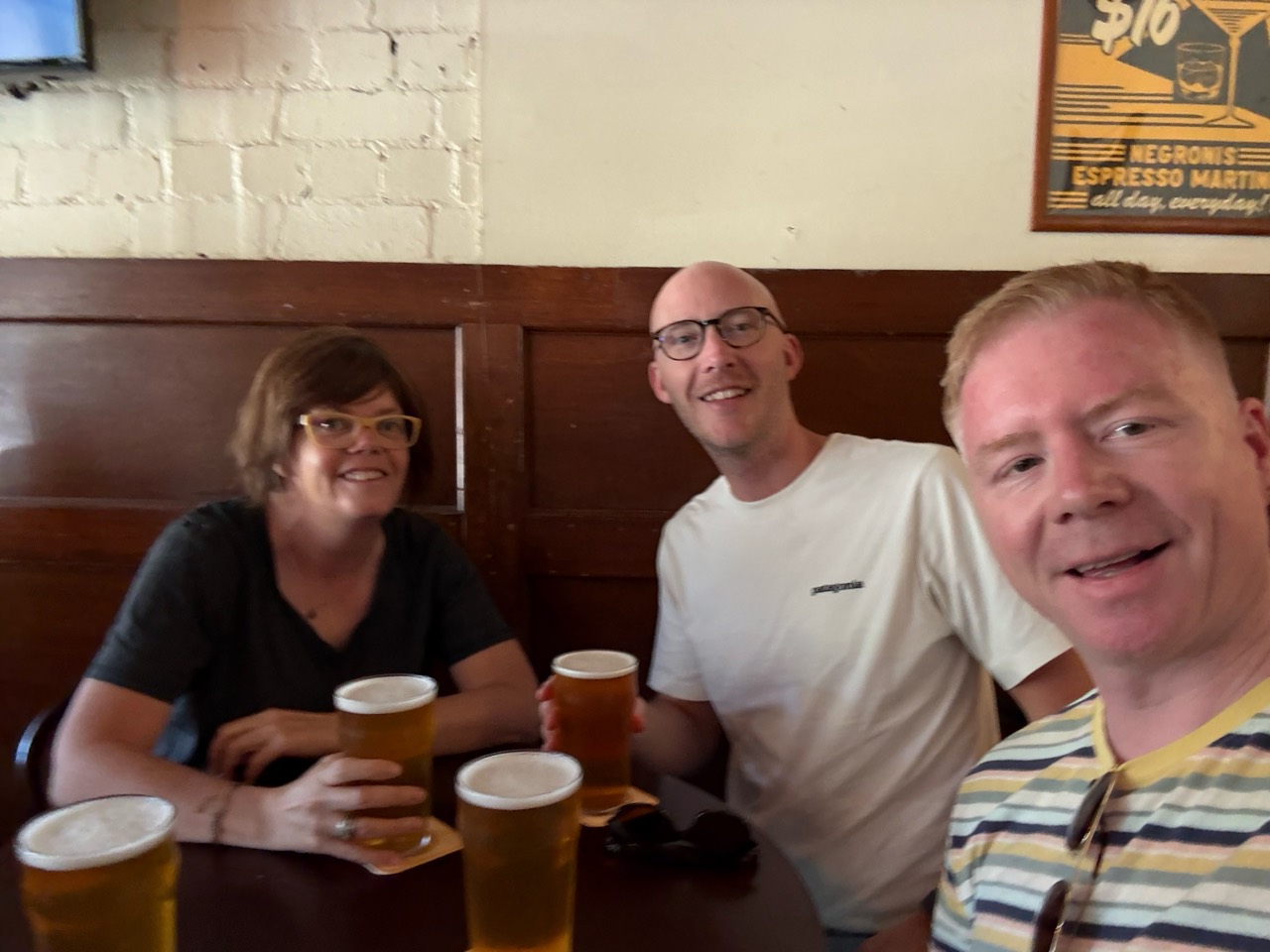 The three of us enjoying a drink together